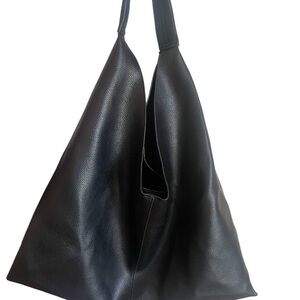 Elegant Black Vegan Leather Tote Bag
